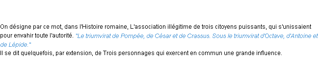 Définition triumvirat ACAD 1835
