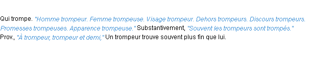 Définition trompeur ACAD 1932