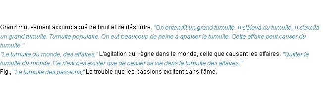 Définition tumulte ACAD 1835