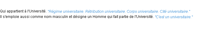 Définition universitaire ACAD 1932
