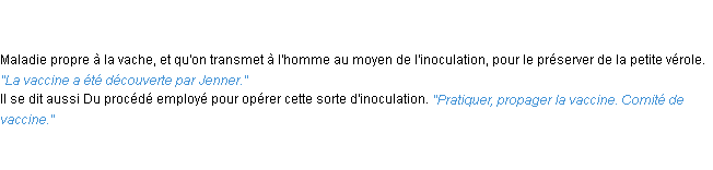 Définition vaccine ACAD 1835