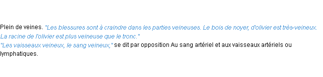 Définition veineux ACAD 1835