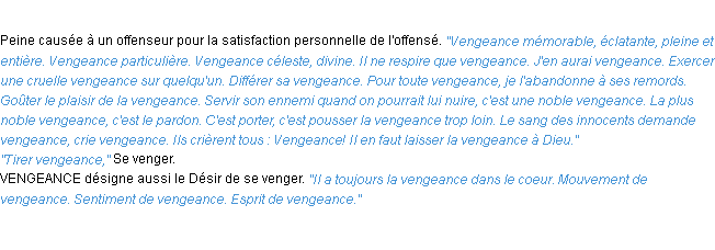 Définition vengeance ACAD 1932