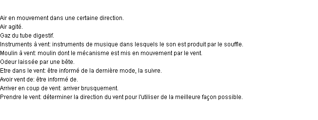 Définition vent