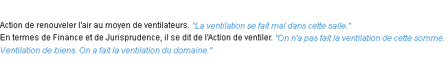 Définition ventilation ACAD 1932