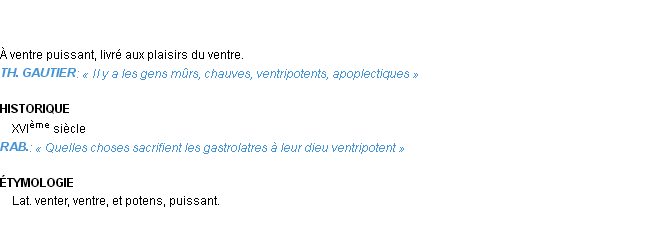 Définition ventripotent Emile Littré