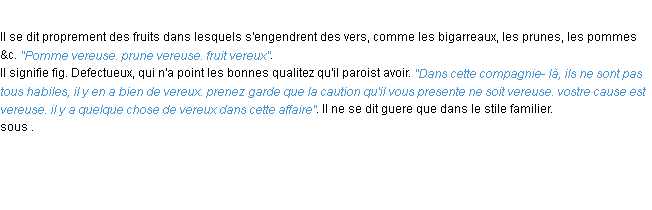 Définition vereux ACAD 1694