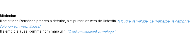 Définition vermifuge ACAD 1932