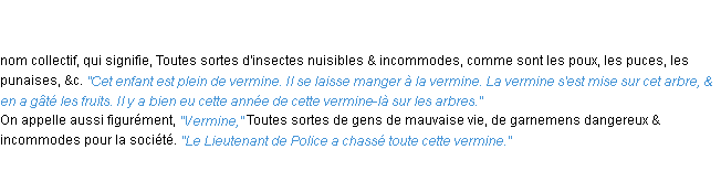 Définition vermine ACAD 1762