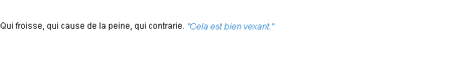 Définition vexant ACAD 1932