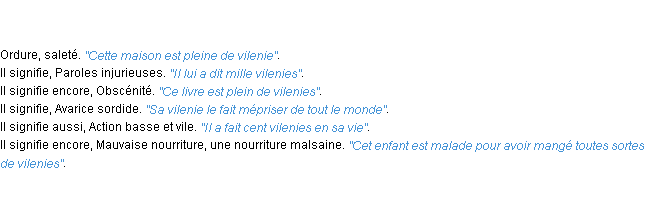 Définition vilenie ACAD 1798