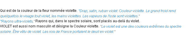 Définition violet ACAD 1932