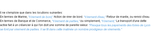 Définition virement ACAD 1835