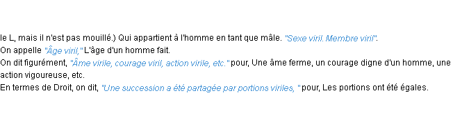 Définition viril ACAD 1798