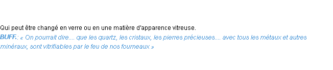 Définition vitrifiable Emile Littré