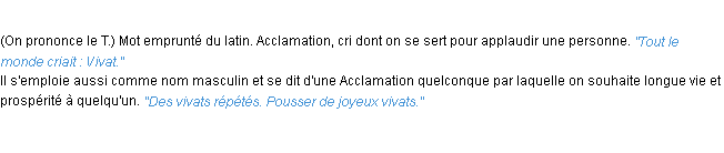 Définition vivat ACAD 1932