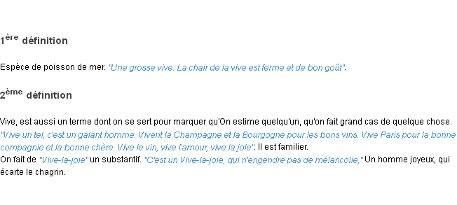 Définition vive ACAD 1798