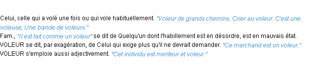 Définition voleur ACAD 1932