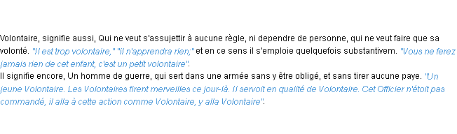 Définition volontaire ACAD 1798