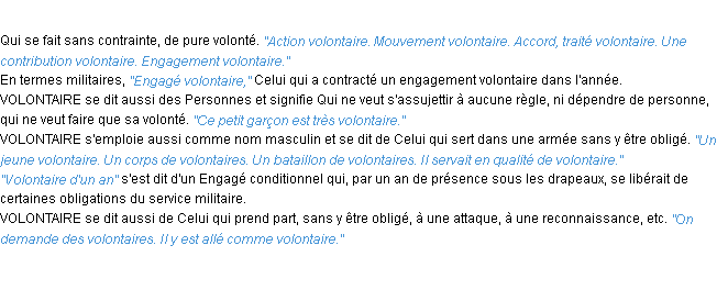 Définition volontaire ACAD 1932