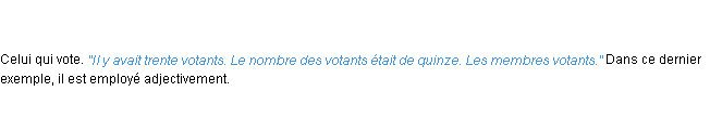 Définition votant ACAD 1835