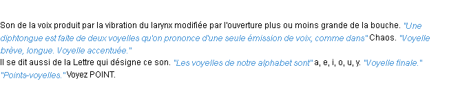 Définition voyelle ACAD 1932