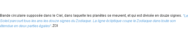 Définition zodiaque ACAD 1798