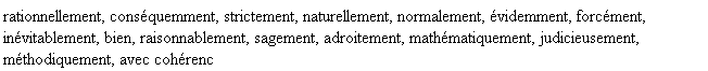 synonymes de logiquement synonymes de logiquement